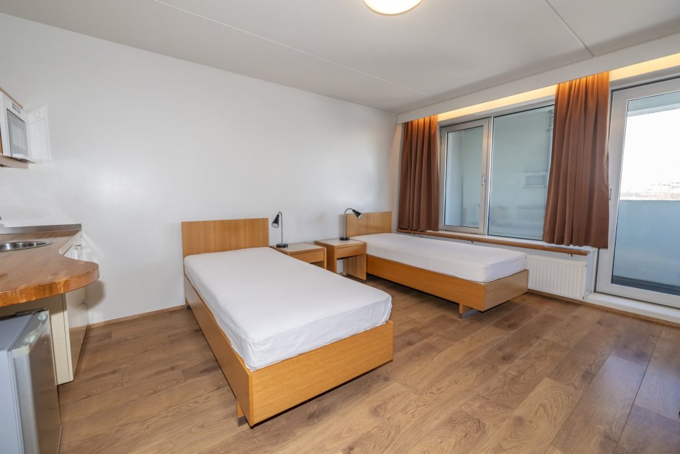 Dæmigert tveggja manna herbergi á nýju vist.