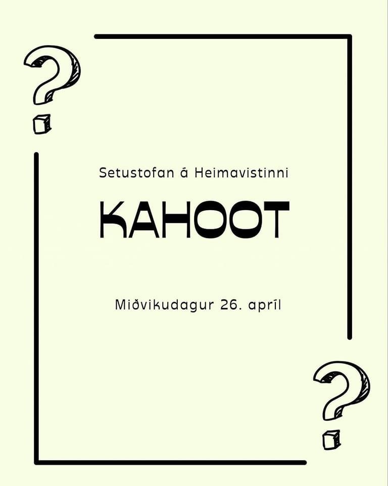 Kahoot á setustofunni 26. apríl kl 20:00