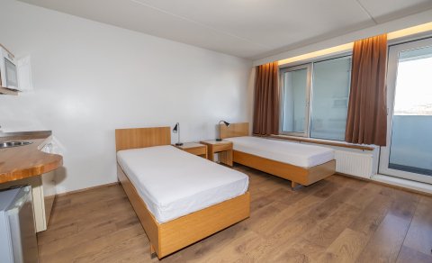 Dæmigert tveggja manna herbergi á nýju vist.